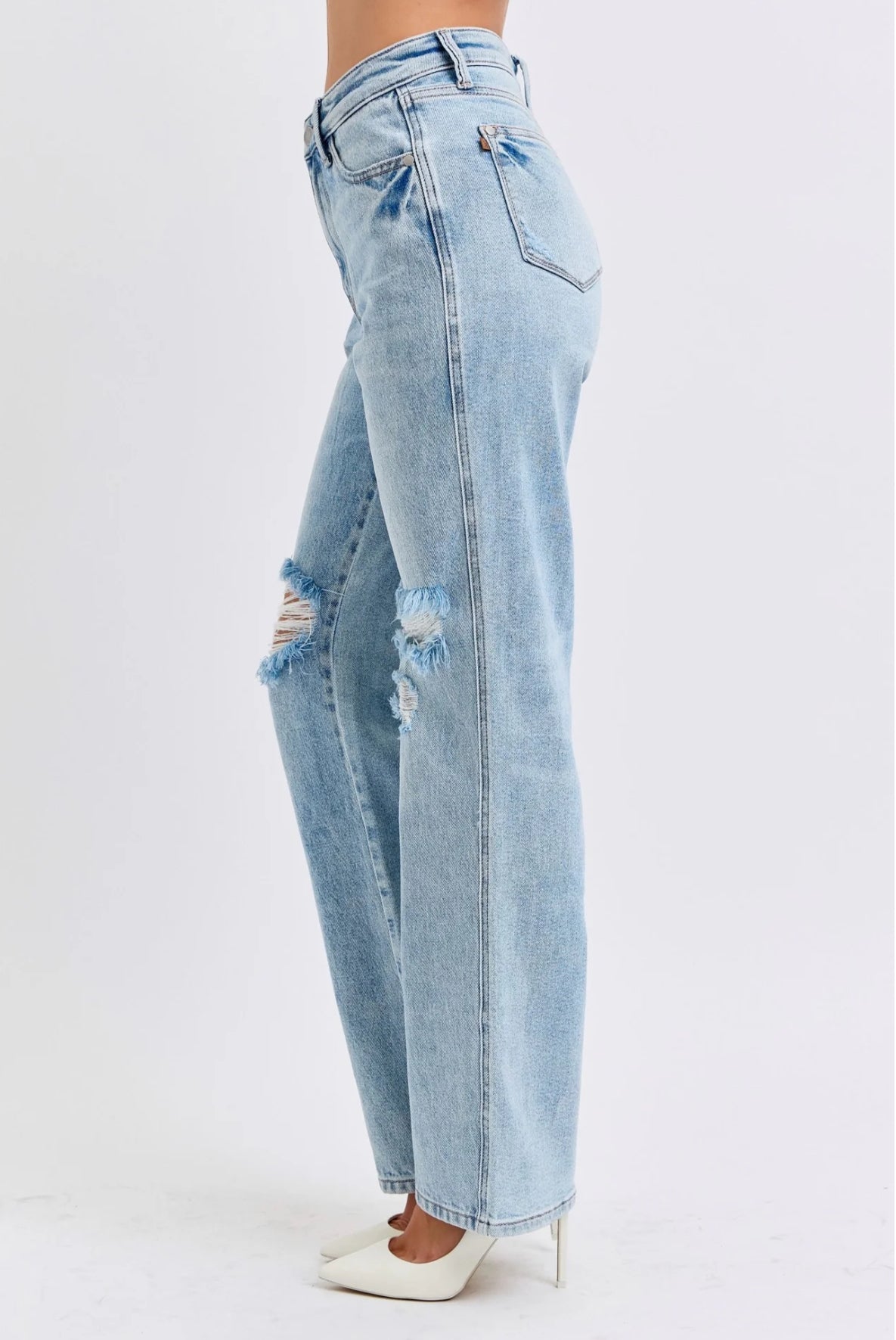 Cici High Waist Rigid Magic 90's Straight Jeans