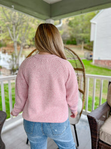 Cozy Melange Sweater in Rose Pink