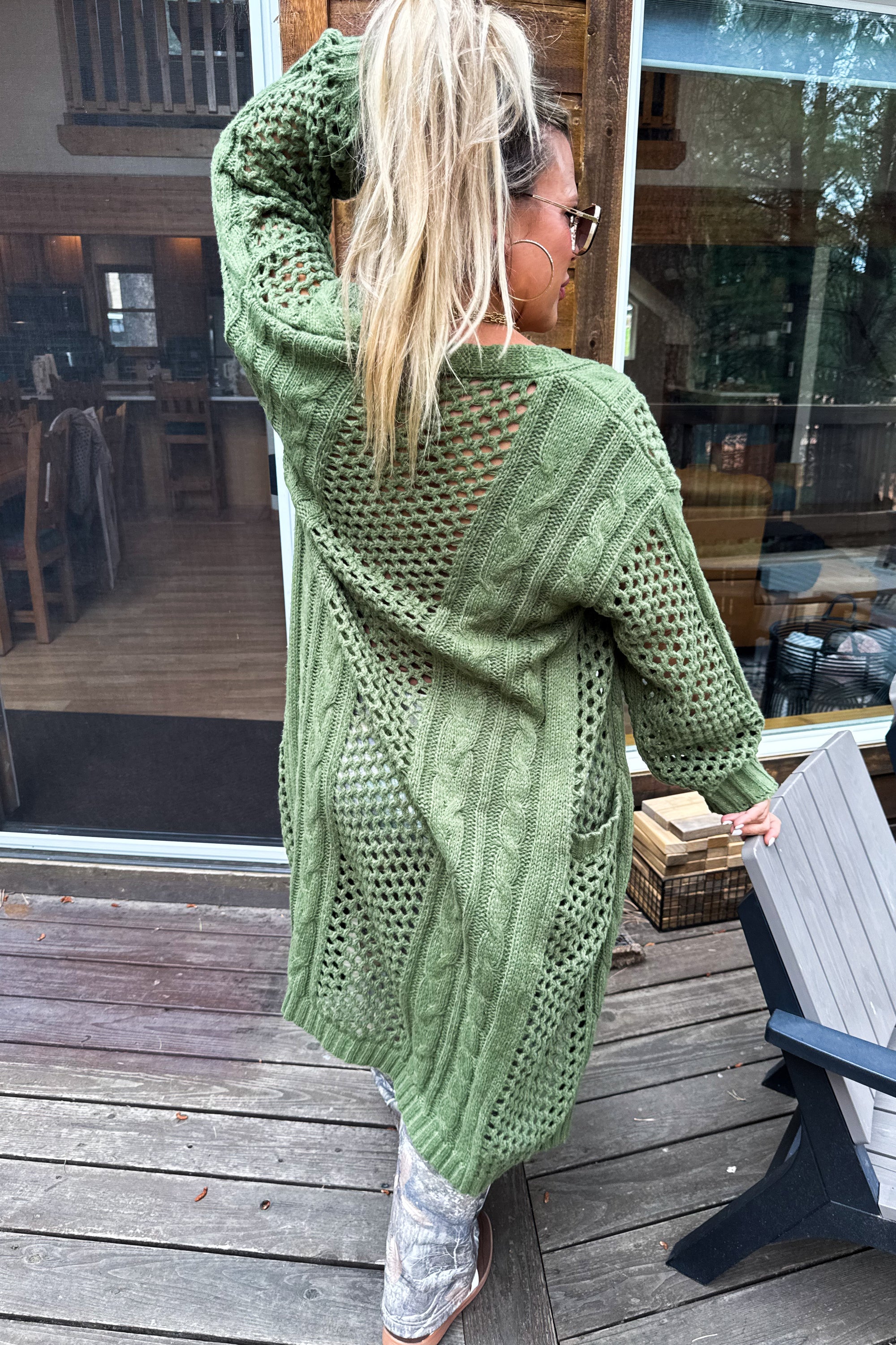 Kandias Knit Cardigan in Olive