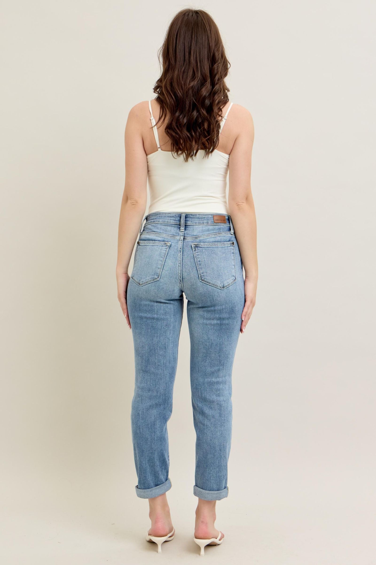 Braxton Bleach Wash Mid Rise Boyfriend Jeans