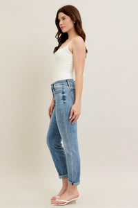 Braxton Bleach Wash Mid Rise Boyfriend Jeans