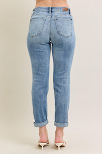 Braxton Bleach Wash Mid Rise Boyfriend Jeans