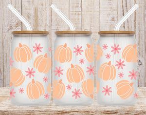 16oz Can Glass with Lid & Straw - Spooky Designs