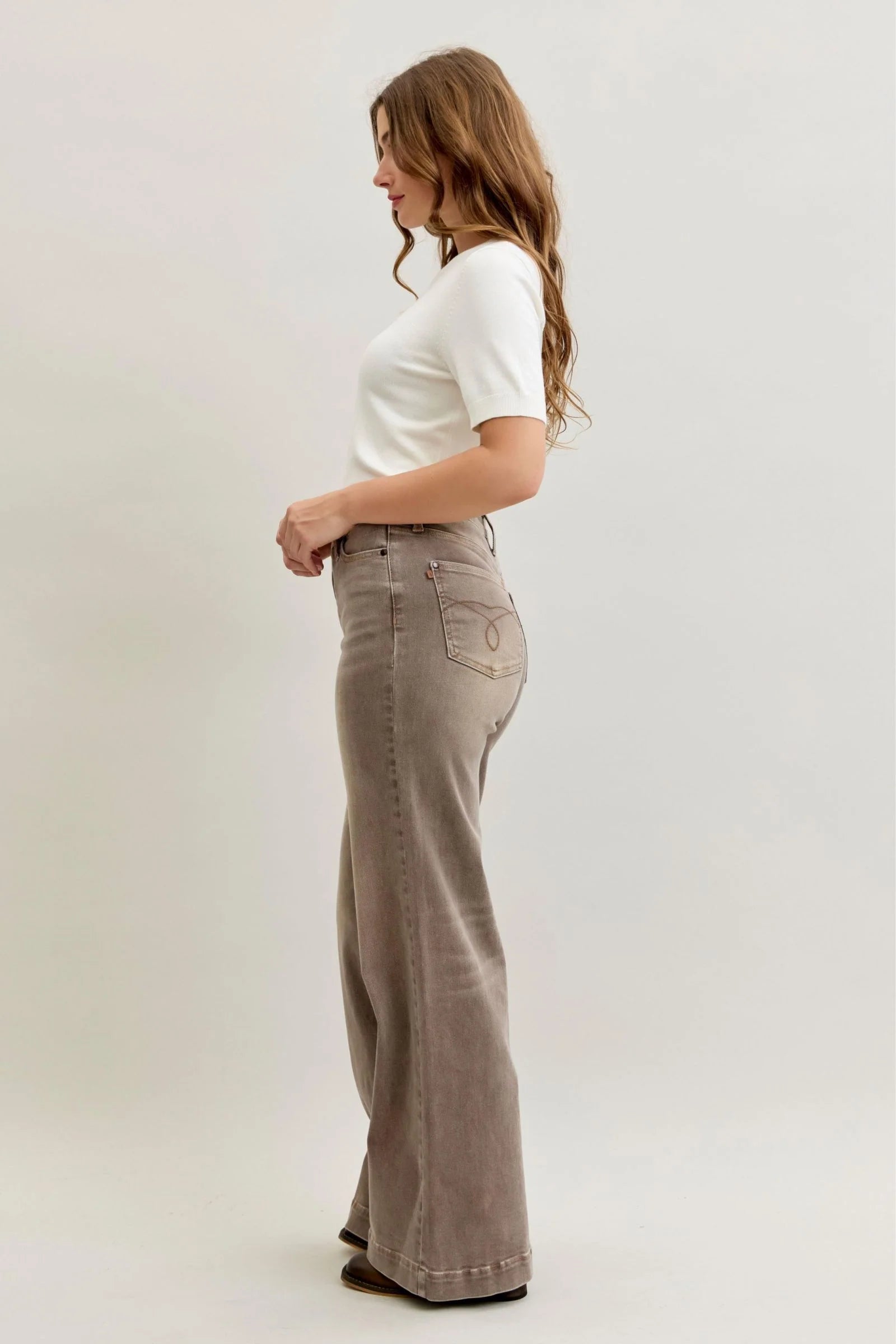 Clay Park Retro Wide Leg Judy Blue Jeans