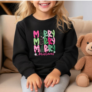 Youth Merry Merry Merry Christmas Sweatshirt