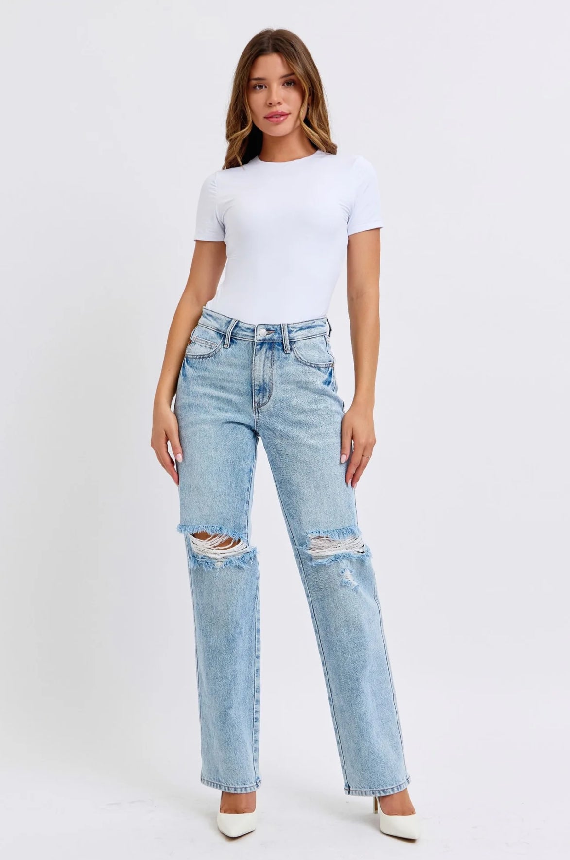 Cici High Waist Rigid Magic 90's Straight Jeans