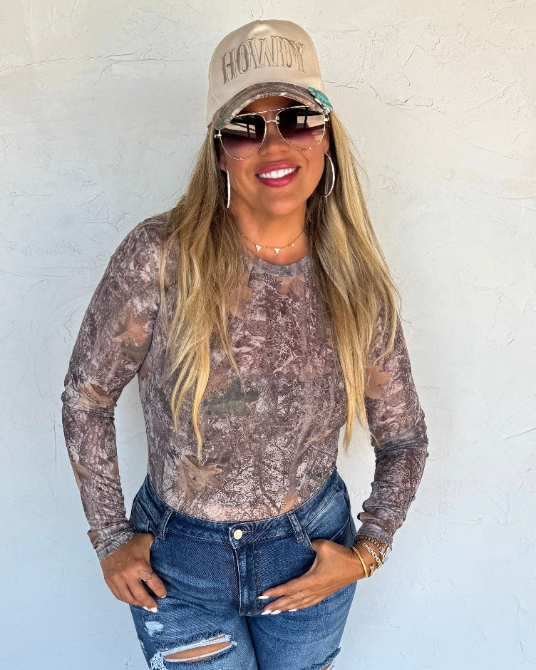 {PRE-ORDER} Camo Mesh Top