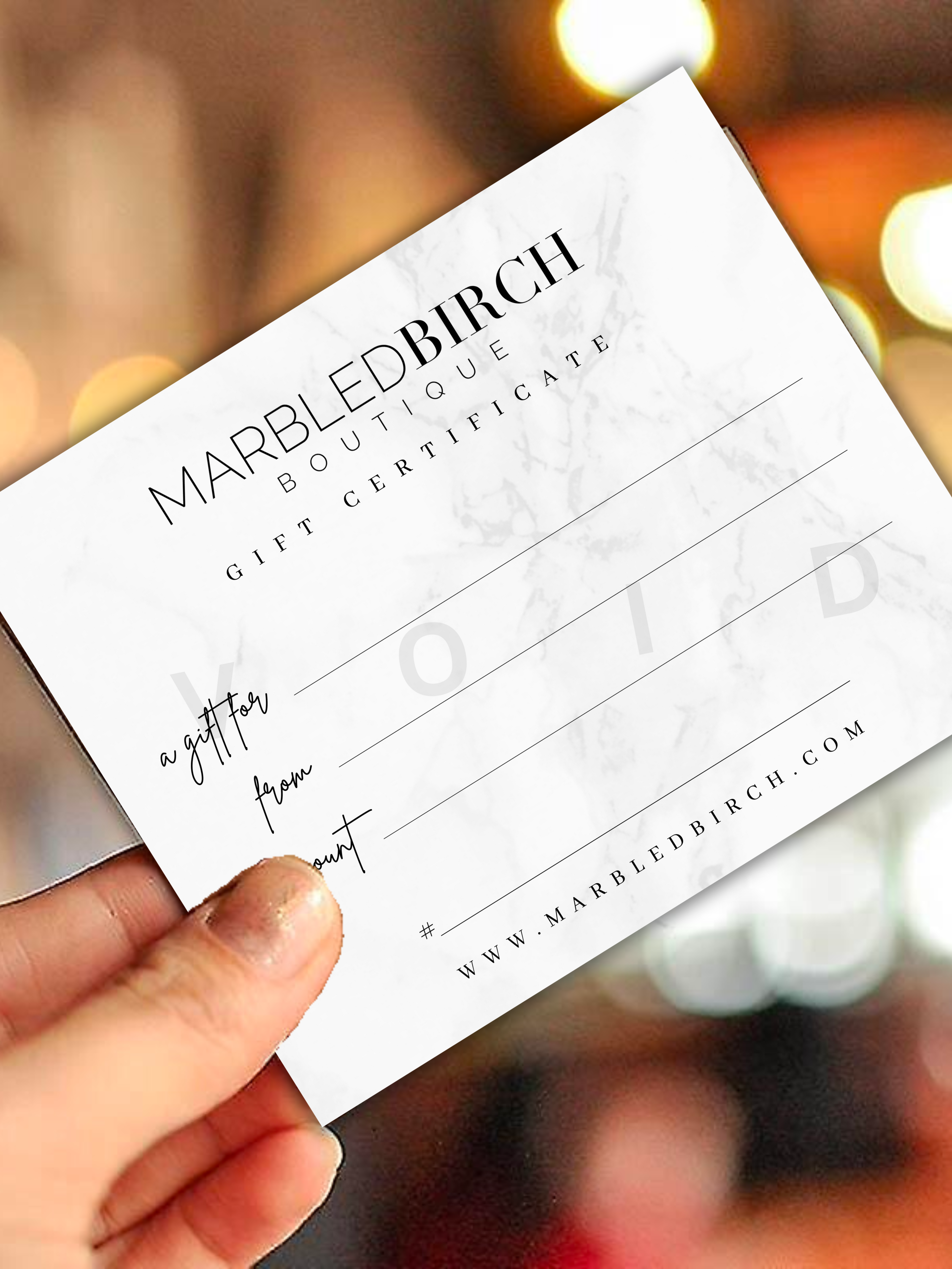 Marbled Birch Gift Certificate