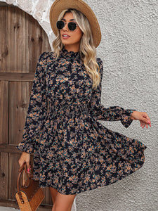 Ruffle Sleeve Floral Mini Dress