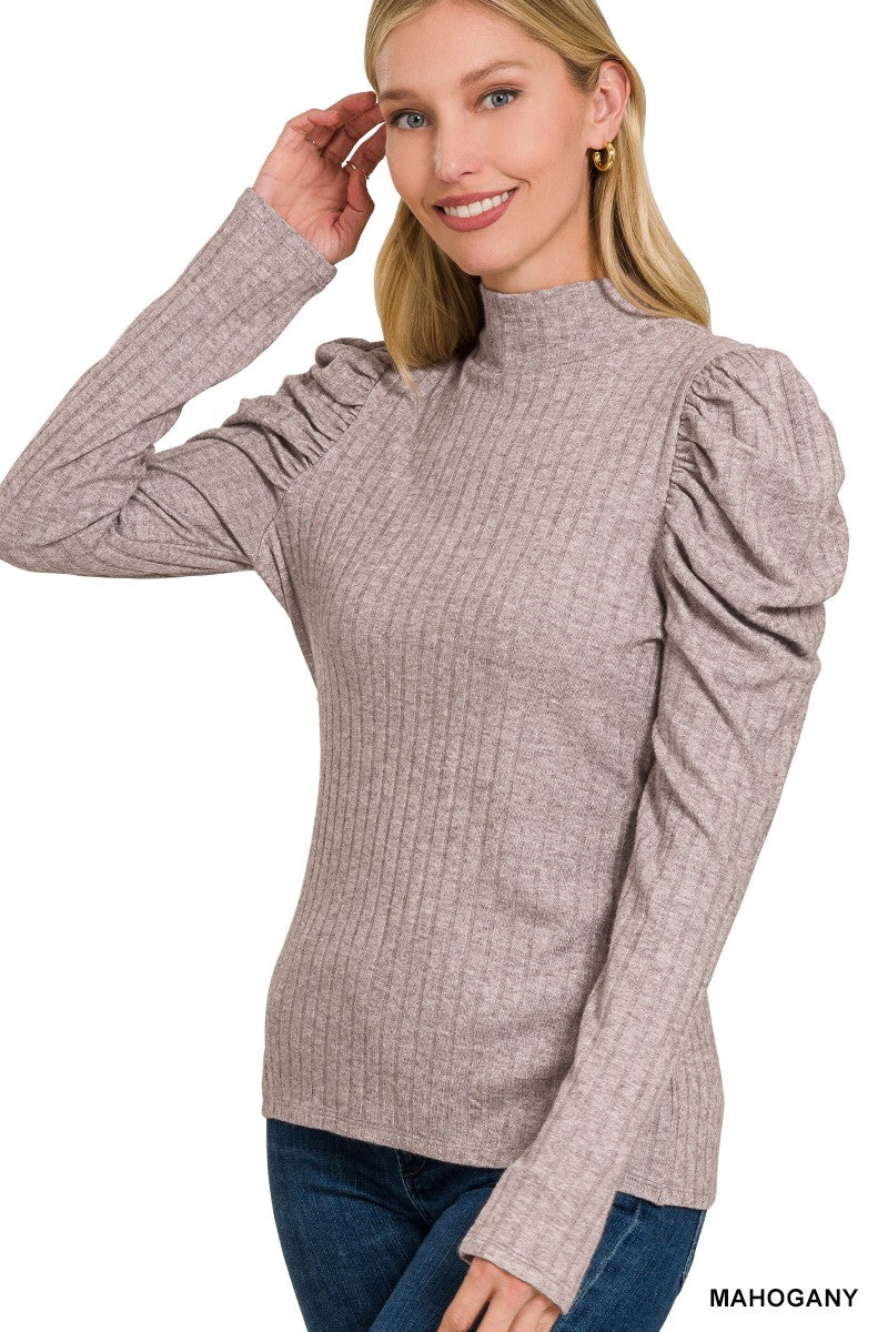 Mahogany Riffle Long Sleeve Top