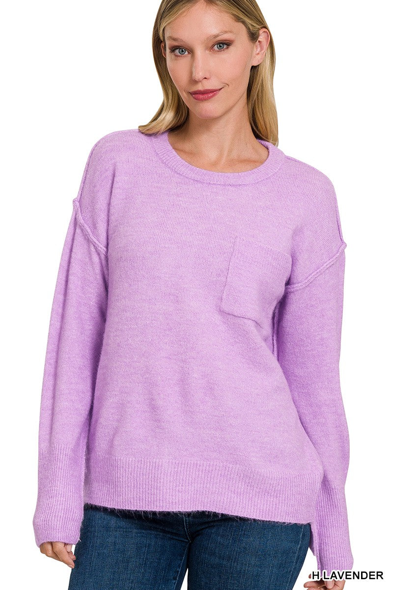 Lavender Haze Hi-Low Sweater