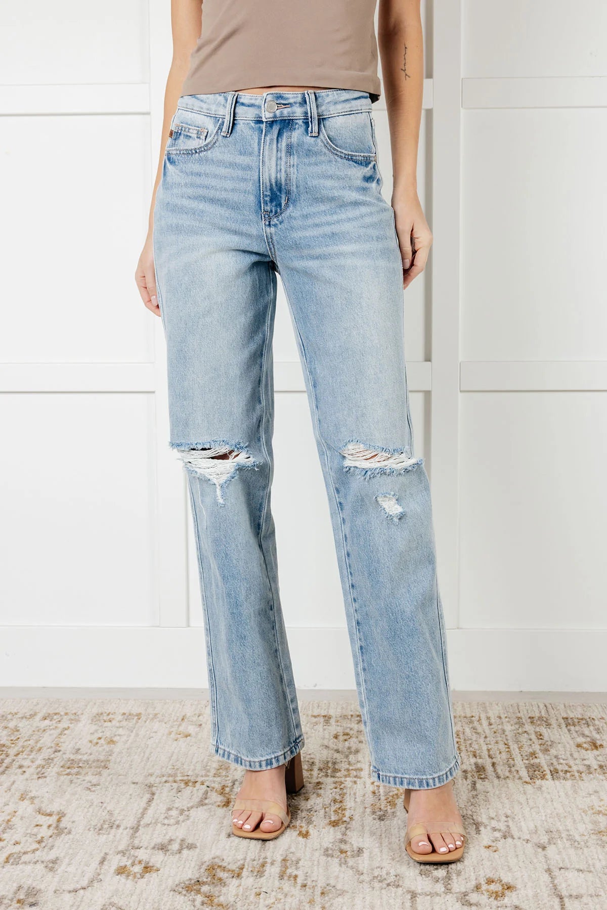 Cici High Waist Rigid Magic 90's Straight Jeans