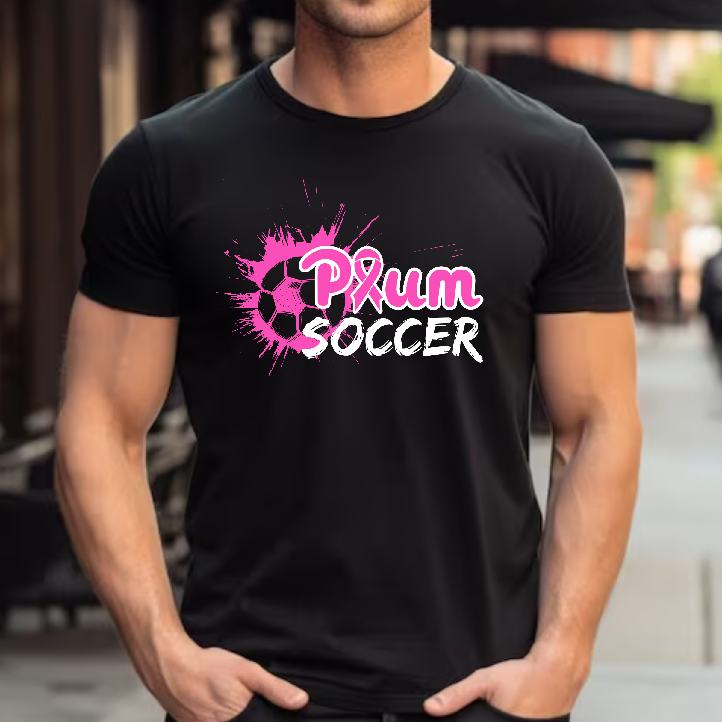 Plum Soccer Ribbon Tee