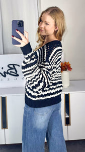 Mono Mode Striped Knit Cardi