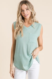 Sage Waffle Knit Tank