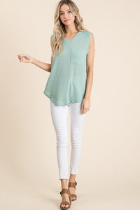 Sage Waffle Knit Tank