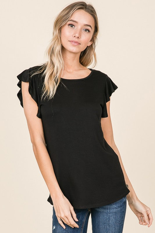 Basic Black Ruffle Tee