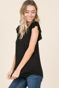 Basic Black Ruffle Tee