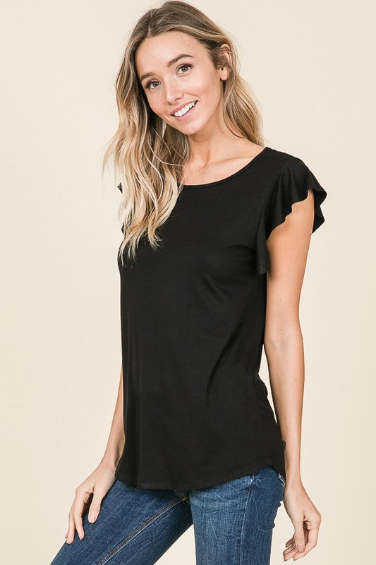 Basic Black Ruffle Tee
