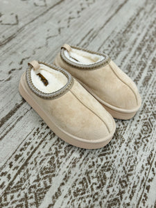 Charlie Cream Platform Slipper Shoes