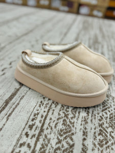 Charlie Cream Platform Slipper Shoes
