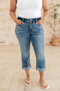 Laura Mid Rise Cuffed Skinny Judy Blue Capri Jeans
