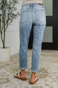 Braxton Bleach Wash Mid Rise Boyfriend Jeans