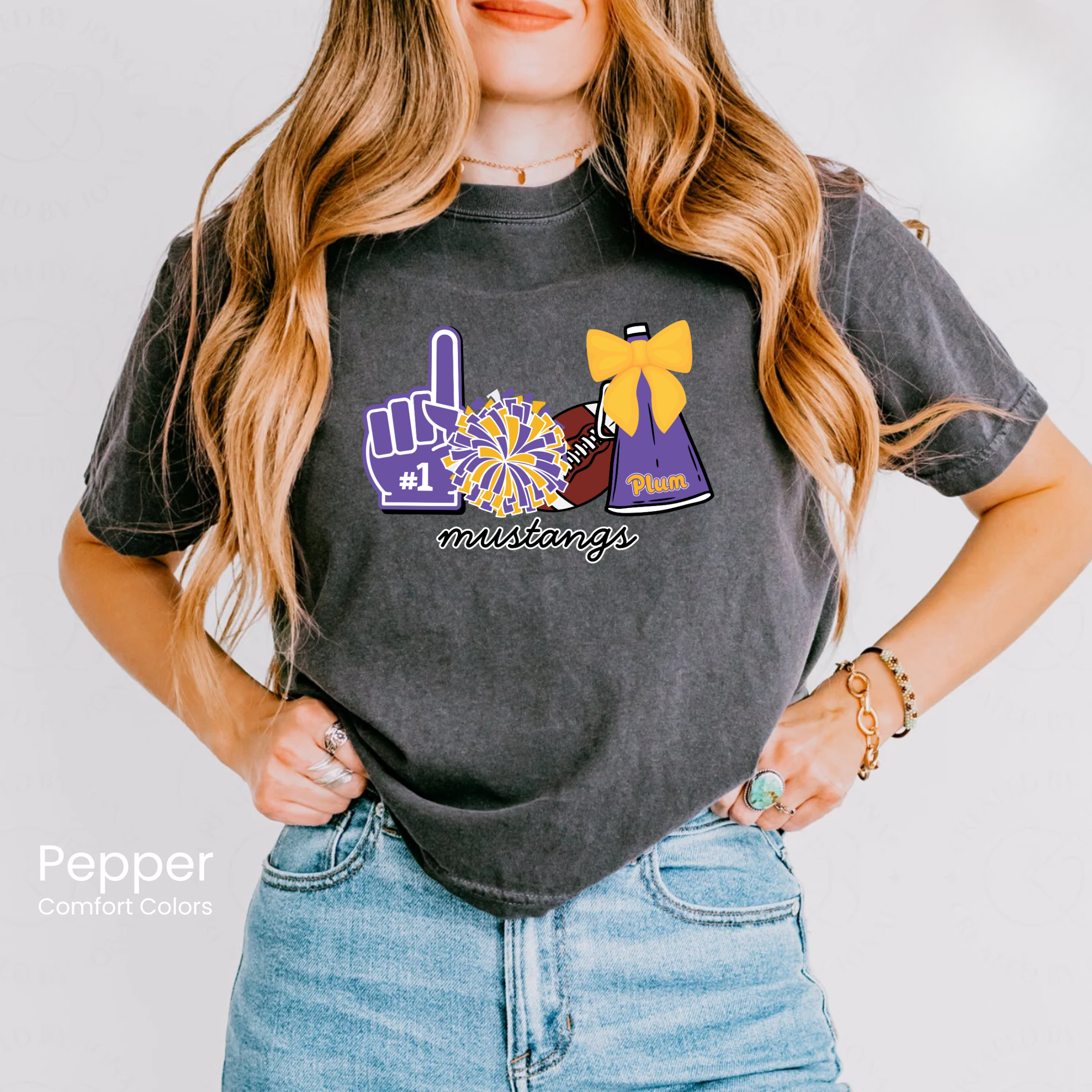 Comfort Colors Boxy Crop Cheer Icons Tee