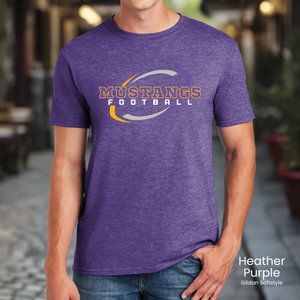 Gildan Softstyle Mustangs Football Swirl Tee