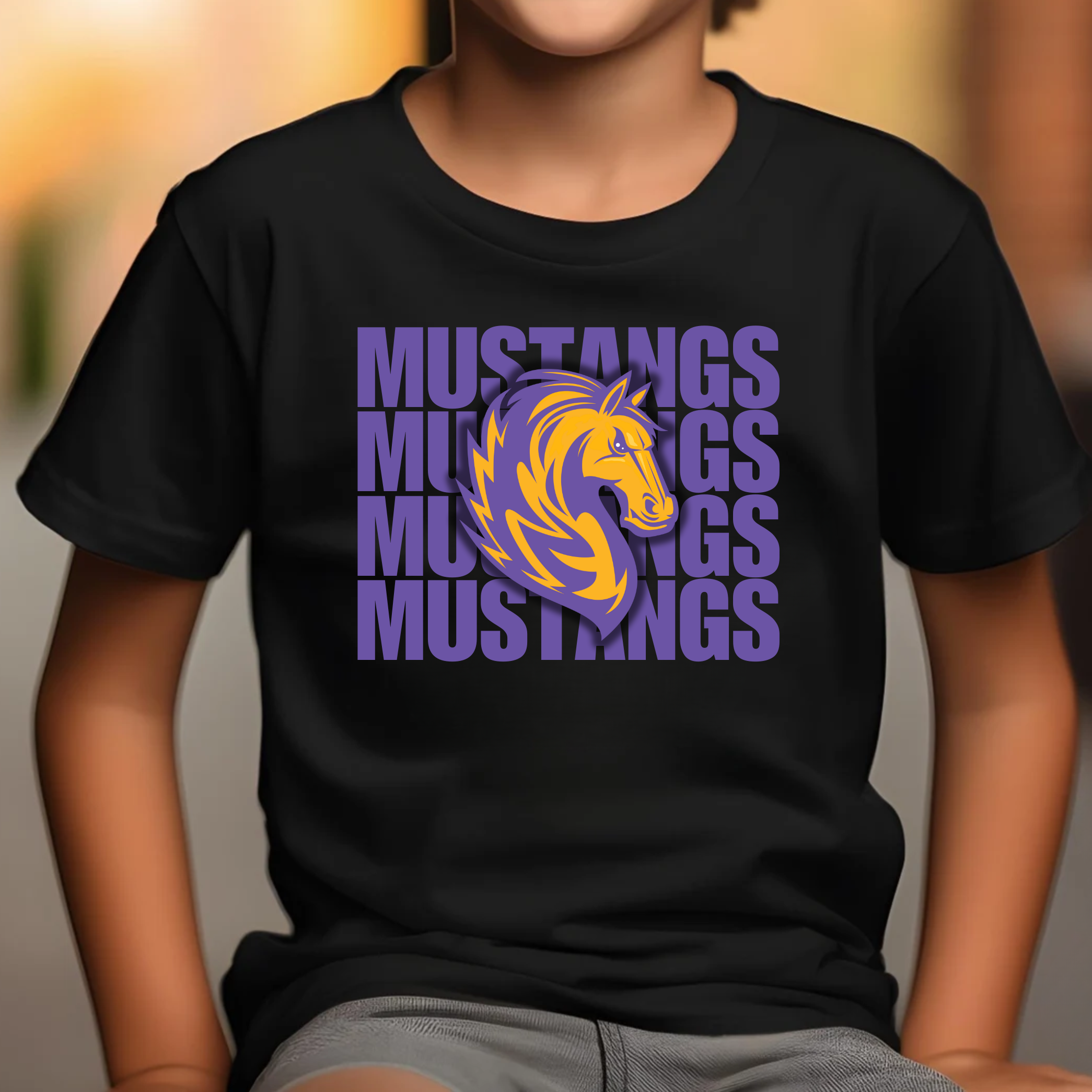 Youth Mustang Head Tee
