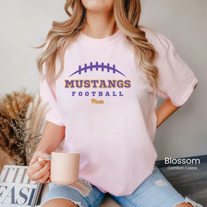 Comfort Colors Plum Mustangs Football Tee