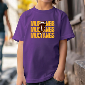 Youth Mustangs Football Lightening Tee
