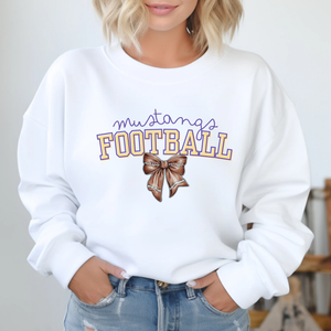 Gildan Softstyle Mustangs Football Bow Sweatshirt