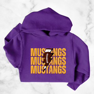 Youth Mustangs Football Lightening Hoodie