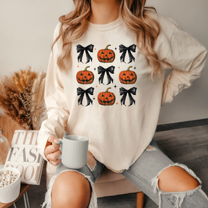 Pumpkins & Bows Long Sleeve Tee