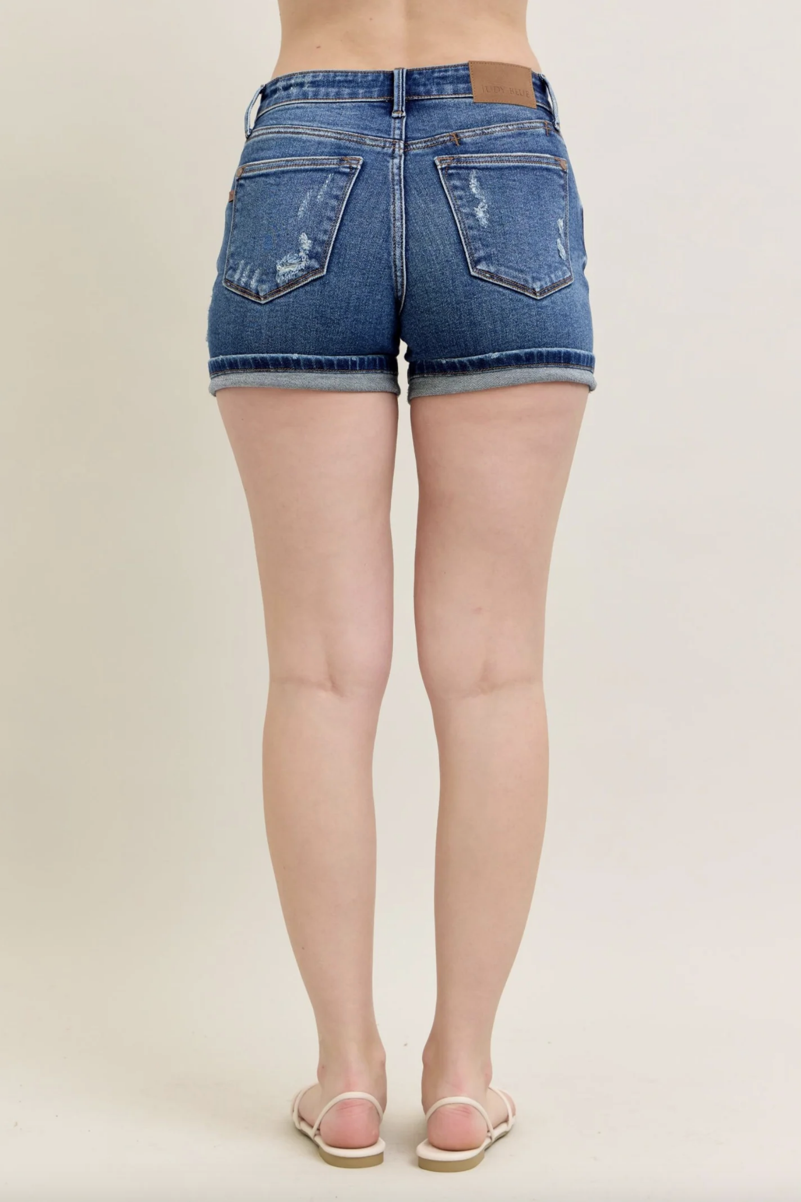 Judy Blue Mid-Rise Cell Phone Pocket Dad Shorts