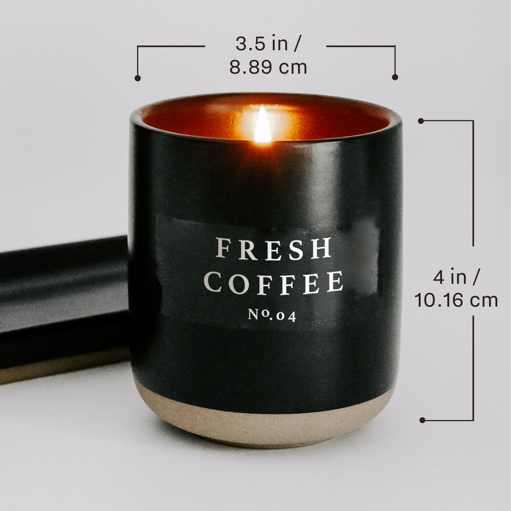 Citronella 12 oz Black Stoneware Candle