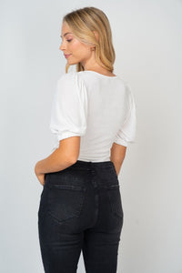The Time is Now Bodysuit in White