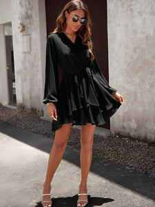 Own the Night Black Long Sleeve Mini Dress