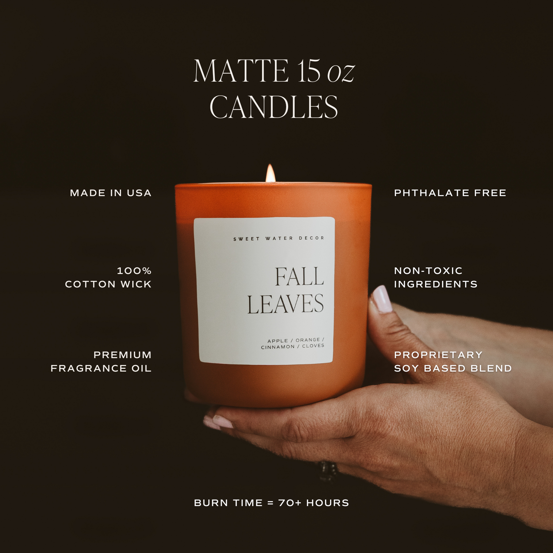 Pumpkin Spice 15 oz Soy Candle, Matte Jar