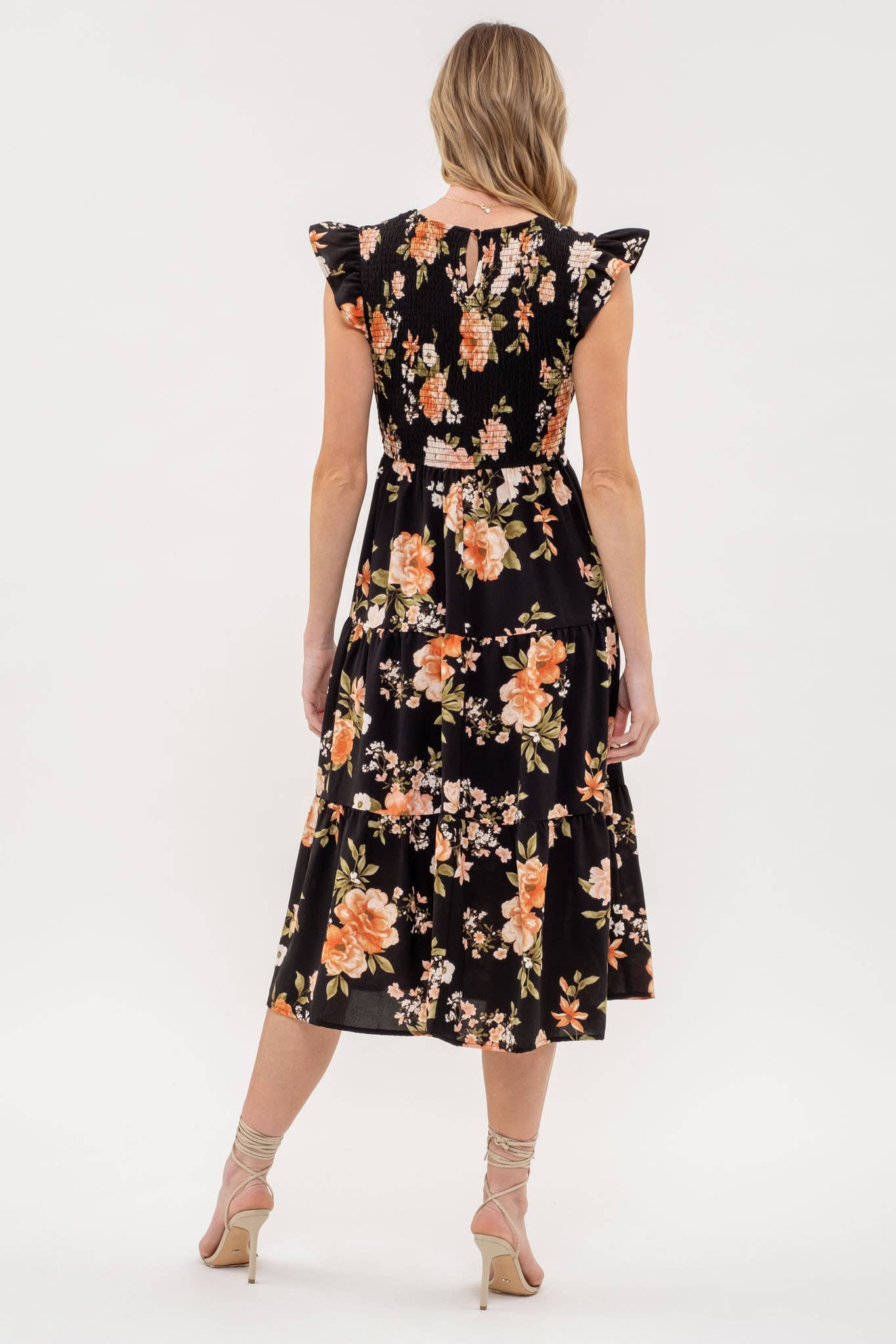 Floral Smocked Midi Dress