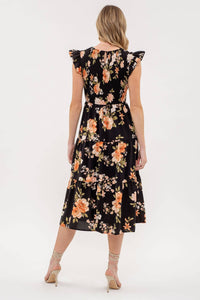 Floral Smocked Midi Dress