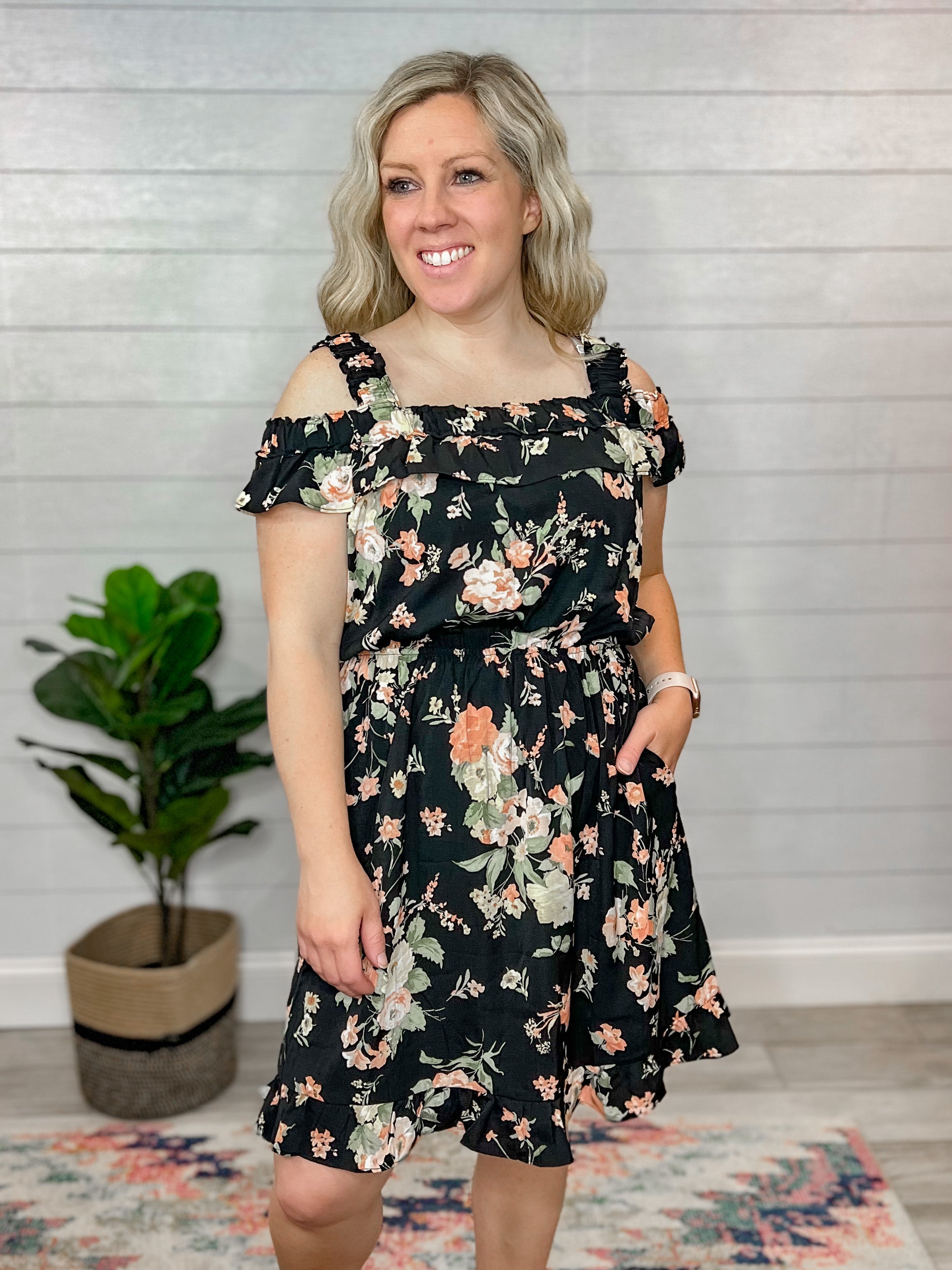Off The Shoulder Floral Dress