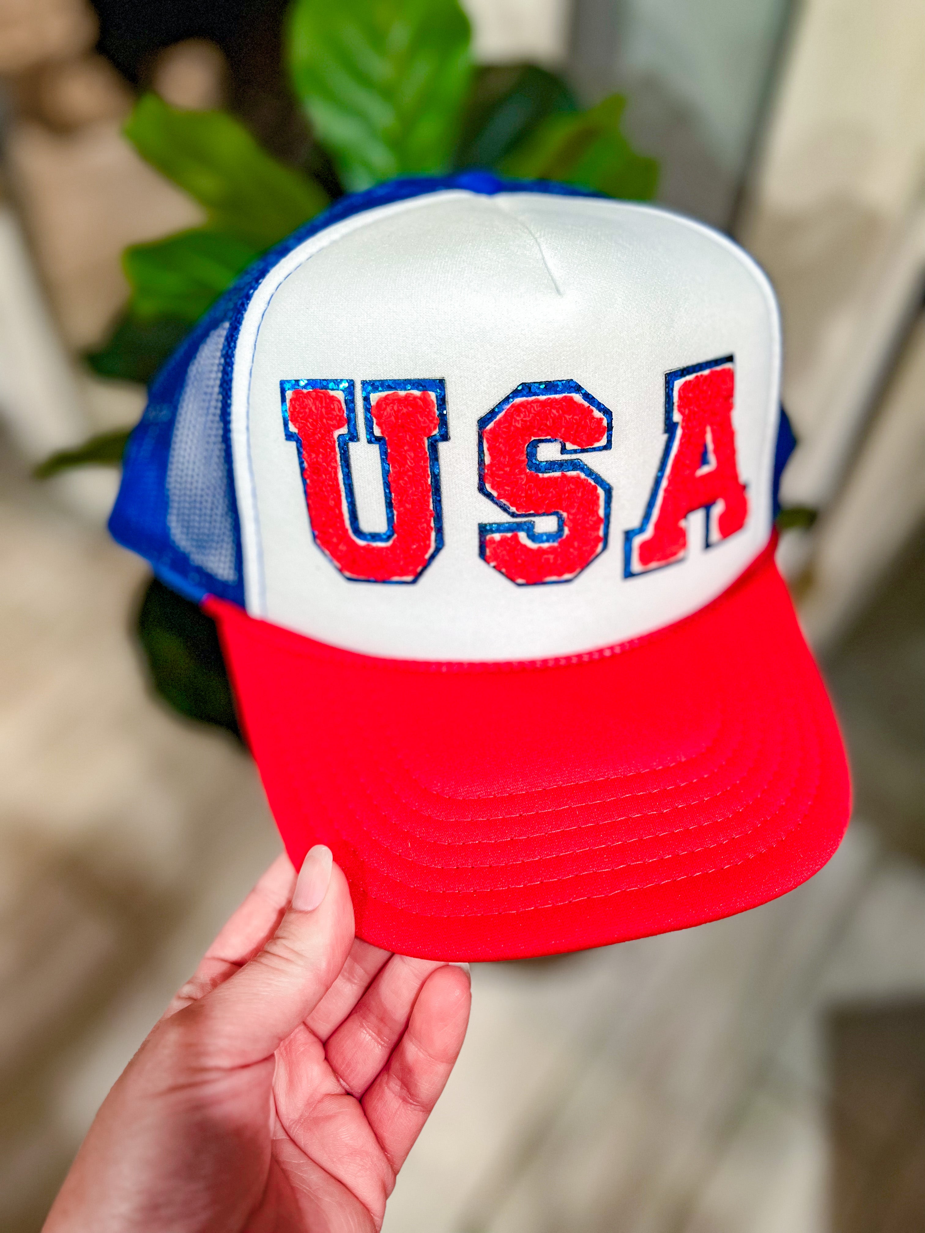 USA Chenille Patch Trucker Hat