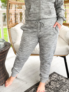 Fleece Relaxed Fit Joggers in Marled Charcoal