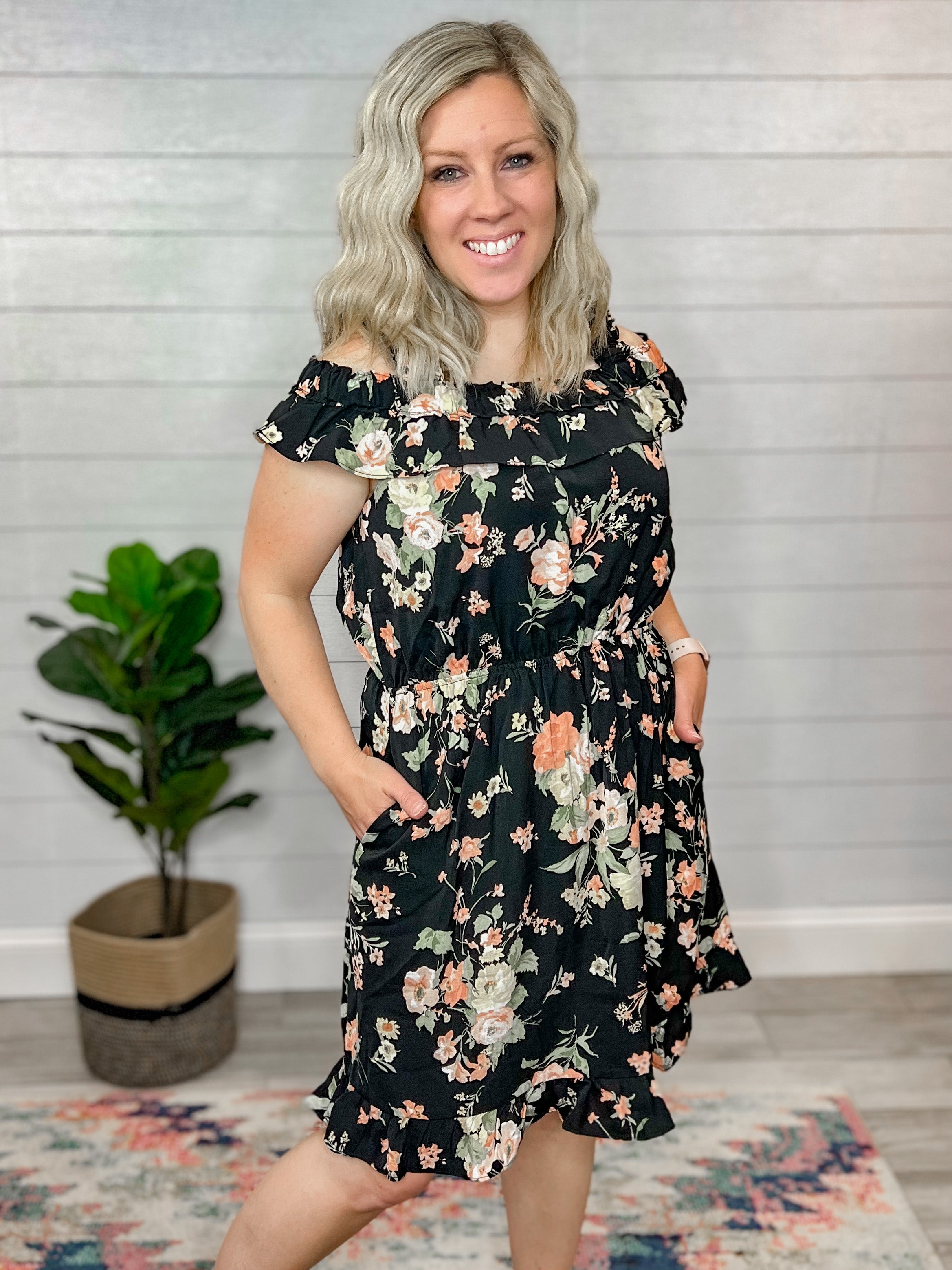 Off The Shoulder Floral Dress
