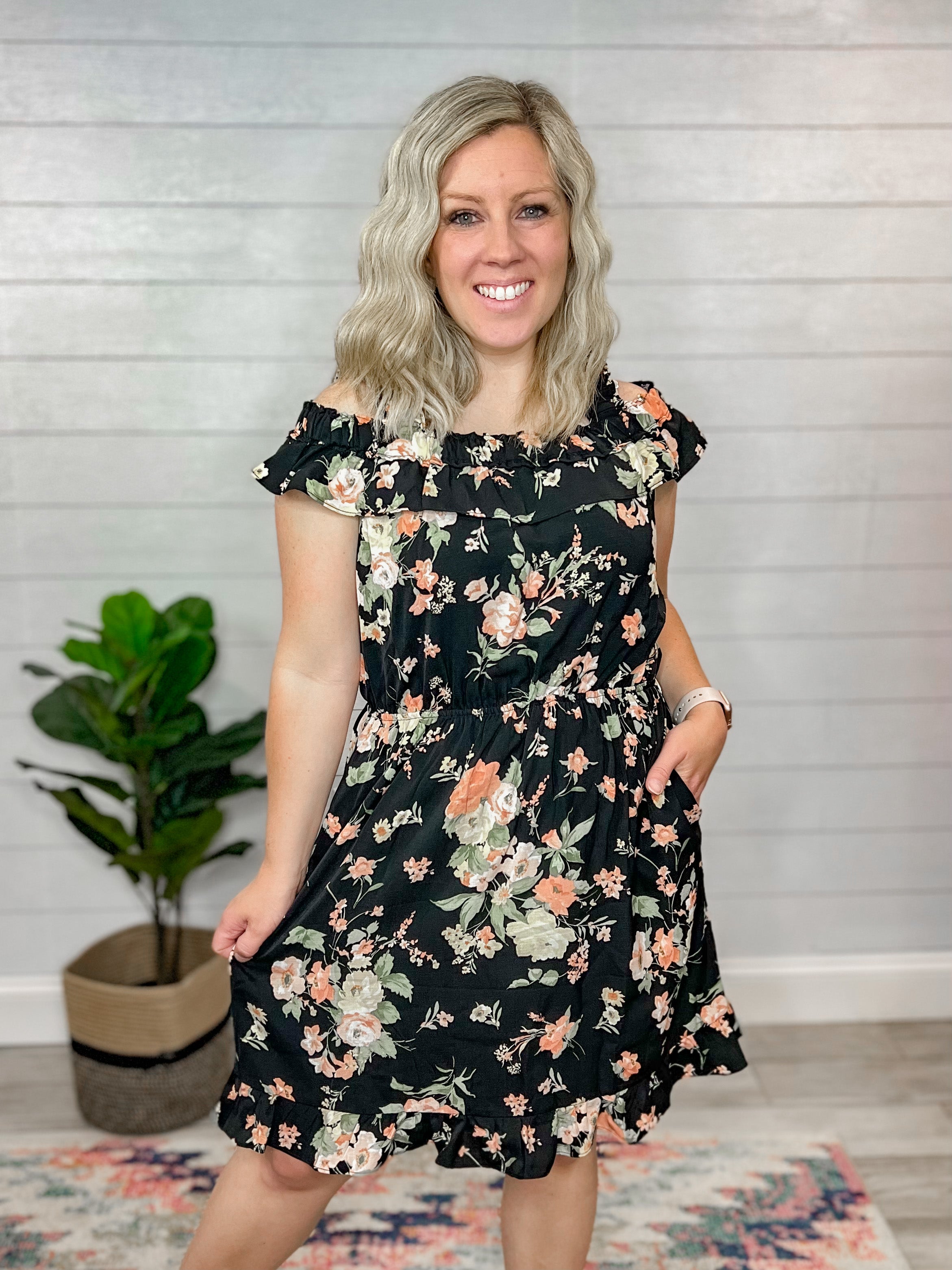 Off The Shoulder Floral Dress