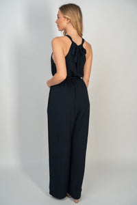 Black Woven Jumpsuit with Pockets