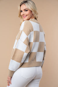 Checkmate Mock Neck Sweater