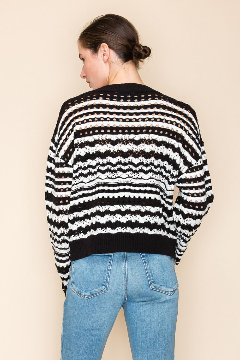 Mono Mode Striped Knit Cardi